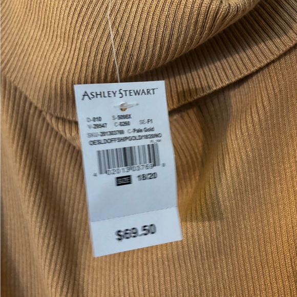 Ashley Stewart Mustard Long Sleeve Dress Sweater Dress - Picture 7 of 12